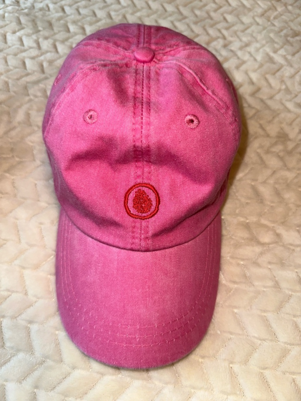 Adams Pink Embroidered Hat Red Pinecone